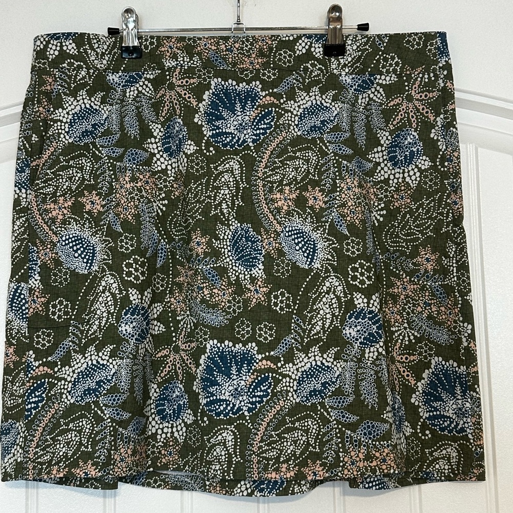 Ripskirt Olive Floral Patterned Green Skirt Length 2